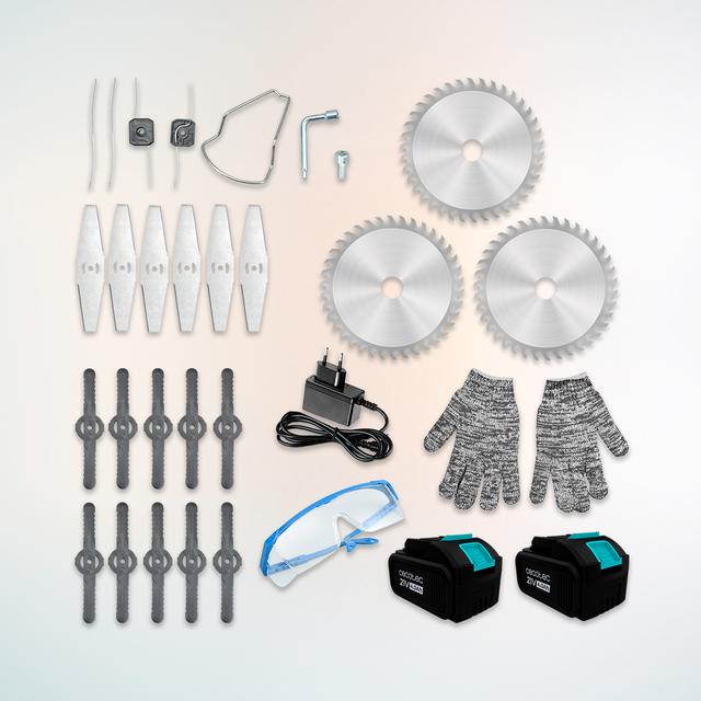 FastCut 4000 Freemove Decespugliatore multifunzione 4in1. Batteria 21V 4Ah.  Potenza di 650 W.  Testina regolabile. Tubo telescopico. Include accessori e ricambi.