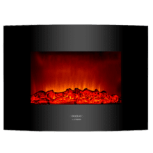 Ready Warm 2210 Curved Flames Chimenea eléctrica decorativa de 22” con máxima potencia de 2000 W. Dos intensidades 1000 W y 2000 W. Mando a distancia. Panel curvo de cristal templado. Llama independiente y ajustable. Temporizador semanal. Sensor de puerta abierta.