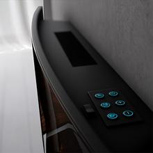 Ready Warm 2210 Curved Flames Chimenea eléctrica decorativa de 22” con máxima potencia de 2000 W. Dos intensidades 1000 W y 2000 W. Mando a distancia. Panel curvo de cristal templado. Llama independiente y ajustable. Temporizador semanal. Sensor de puerta abierta.