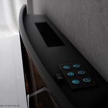 Ready Warm 3510 Curved Flames Chimenea eléctrica decorativa de 35” con máxima potencia de 2000 W. Dos intensidades 1000 W y 2000 W. Mando a distancia. Panel curvo de cristal templado. Llama independiente y ajustable. Temporizador semanal. Sensor de puerta abierta.