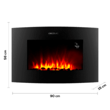 ReadyWarm 3560 Curved Flames Connected Chimenea eléctrica decorativa de 35” con máxima potencia de 2000 W. Dos intensidades 1000 W y 2000 W. Control por Wi-Fi. Mando a distancia. Panel curvo de cristal templado. Llama independiente y ajustable. Temporizador semanal. Sensor de puerta abierta.
