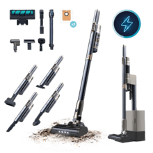 Scoba 3000 Station Aspirador vertical ligero con base de autovaciado Scoba 3000 Station. Motor Digital Brushless de 210 W y 20 kPa de presión de succión. Autonomía de hasta 40 minutos. Dos modos de succión. Cepillo Jalisco. Con accesorio 2 en 1 para muebles y accesorio para tapicerías.