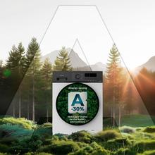 Bolero DressCode 9155 Inverter Steel Máquina de lavar roupa de aço com 9 kg de capacidade, classe A-30%, 1400 rpm, 12 programas, Classe A, Motor Inverter Plus, Steam Max, Drum Clean, Delay Start, PreWash, programa Quick 15', KidLock e painel de controlo LED