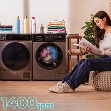 Bolero DressCode 9155 Inverter Steel Máquina de lavar roupa de aço com 9 kg de capacidade, classe A-30%, 1400 rpm, 12 programas, Classe A, Motor Inverter Plus, Steam Max, Drum Clean, Delay Start, PreWash, programa Quick 15', KidLock e painel de controlo LED