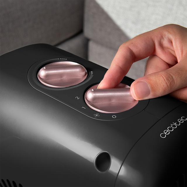 ReadyWarm 600 Lagoon Black Calefactor cerámico de 2000 W con Ceramic Technology con 2 niveles y termostato regulable.