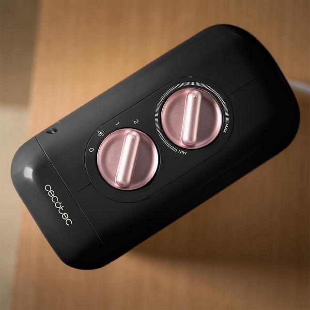ReadyWarm 600 Lagoon Black Calefactor cerámico de 2000 W con Ceramic Technology con 2 niveles y termostato regulable.