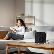 ReadyWarm 600 Lagoon Black Calefactor cerámico de 2000 W con Ceramic Technology con 2 niveles y termostato regulable.