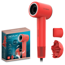 DryNova Red Secador de Pelo Brushless Compacto y Ligero con Potente Motor de 1600 W, 110,000 RPM, 2 accesorios, Silencioso y Duradero, con Generador de Iones y Múltiples Ajustes