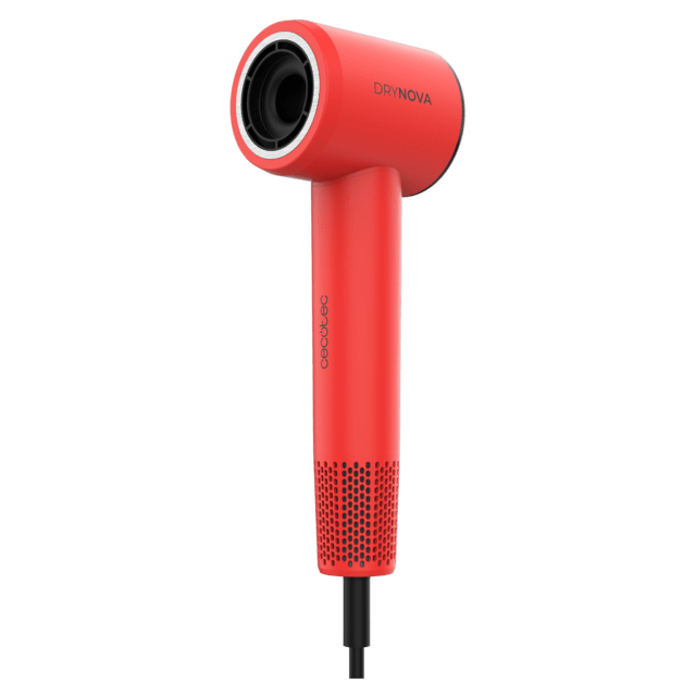 DryNova Red Sèche-cheveux Brushless, compact et léger avec moteur puissant de 1600 W, 110 000 tr/min, 2 accessoires, silencieux et durable, avec générateur d'ions et réglages multiples