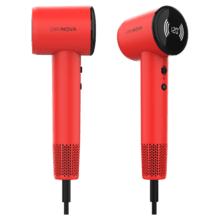 DryNova Red Sèche-cheveux Brushless, compact et léger avec moteur puissant de 1600 W, 110 000 tr/min, 2 accessoires, silencieux et durable, avec générateur d'ions et réglages multiples