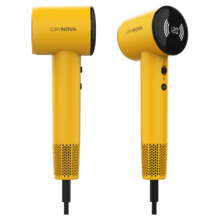 DryNova Yellow Secador de Pelo Brushless Compacto y Ligero con Potente Motor de 1600 W, 110,000 RPM, 2 accesorios, Silencioso y Duradero, con Generador de Iones y Múltiples Ajustes