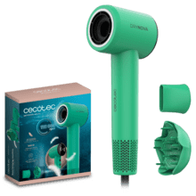 DryNova Green DryNova Green: Secador de Pelo Brushless Compacto y Ligero con Potente Motor de 1600 W, 110,000 RPM, Silencioso y Duradero, 2 accesorios, con Generador de Iones y Múltiples Ajustes
