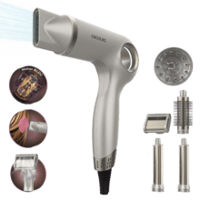 DryGlam Waves Sensor 6in1 Secador Brushless con Tecnología de sensor de distancia, Iones, 6 accesorios, Triple protección del calor, 1400W, 110.000 rpm