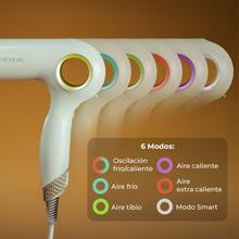 DryGlam Waves Sensor 6in1 Secador Brushless con Tecnología de sensor de distancia, Iones, 6 accesorios, Triple protección del calor, 1400W, 110.000 rpm