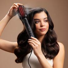 Air DryBold Allin1 Saphire: cepillo de aire con 2 posiciones, 4 funciones: secador, cepillo de aire, cepillo alisador y cepillo moldeador, Motor Brushless con 110.000 rpm y 1400W, Concentrador magnético, Bolsa de terciopelo