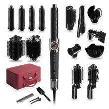 AirGlisse 19in1 Platinum, 110.000 rpm, 1400W, Función plasma, 19 accesorios, Placas calefactoras, Función rotativa, Motor Brushless, Estuche de cuero