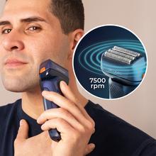 PrecisionCare X-Trimm ProElite 4000: Afeitadora Laminar con 4 Cuchillas, 60 mins de autonomía, Carga rápida, Pantalla, 7500 rpm