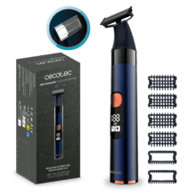 PrecisionCare OneShave Saphire: Afeitadora con 90 mins de autonomía, Cuchillas de Acero Inoxidable, 6 peines, Pantalla