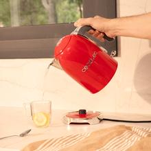 Thermosense Oval Red Hervidor de agua de 1,7 litros, cuerpo de acero inoxidable y con 2200 W.