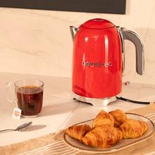 Thermosense Oval Red Hervidor de agua de 1,7 litros, cuerpo de acero inoxidable y con 2200 W.