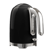 Thermosense Oval Black Hervidor de agua de 1,7 litros, cuerpo de acero inoxidable y con 2200 W.