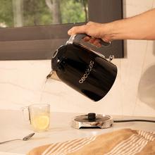 Thermosense Oval Black Hervidor de agua de 1,7 litros, cuerpo de acero inoxidable y con 2200 W.