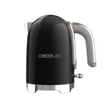 Thermosense Oval Black Bouilloire en acier inoxydable avec 1,7 L de capacité, unité en acier inoxydable et 2200 W.