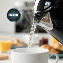 Thermosense Oval Black Hervidor de agua de 1,7 litros, cuerpo de acero inoxidable y con 2200 W.