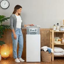 Bolero DressCode Top 750 Inverter Lave-linge à chargement par le haut de 7,5 kg, classe A, moteur Inverter Plus et 1200 tr/min programmables, avec 15 programmes et SteamMax, Delay Start, Drum Clean, MyFav, fonction Silence, KidLock et rinçage supplémentaire.