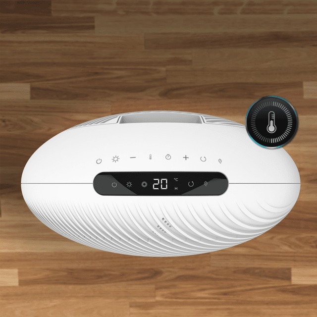 ReadyWarm 2100 Sun Chauffage céramique sur pied de 2000 W avec écran LED, contrôle tactile et thermostat réglable. Télécommande, oscillation et 2 puissances.