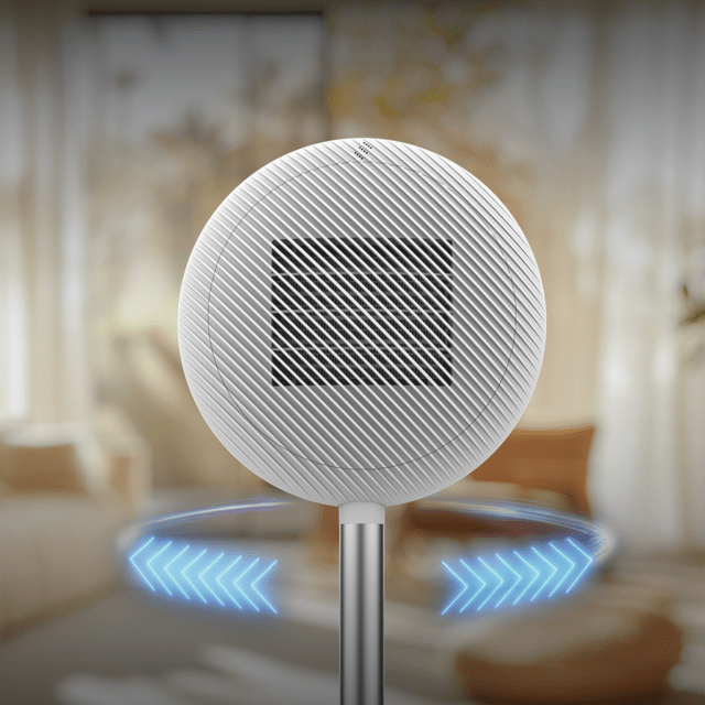 ReadyWarm 2100 Sun Chauffage céramique sur pied de 2000 W avec écran LED, contrôle tactile et thermostat réglable. Télécommande, oscillation et 2 puissances.