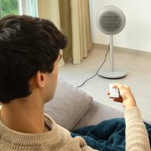 ReadyWarm 2100 Sun Calefactor cerámico de pie de 2000W con pantalla LED, control táctil, y termostato ajustable. Incluye control remoto, oscilación y 2 potencias.