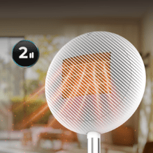 ReadyWarm 2100 Sun Chauffage céramique sur pied de 2000 W avec écran LED, contrôle tactile et thermostat réglable. Télécommande, oscillation et 2 puissances.