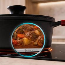 Cacerola alta 20cm, Colección GourmetCacerola de 20 cm, apta inducción y todas las cocinas. Construcción de aluminio fundido de 5,5mm con fondo termodifusor encapsulado. Triple capa de revestimiento antiadherente ILAG de la mejor calidad libre de PFOAs.