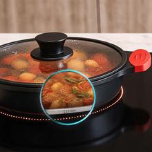 Cacerola baja 28cm, Colección GourmetCacerola de 28 cm, apta inducción y todas las cocinas. Construcción de aluminio fundido de 5,5mm con fondo termodifusor encapsulado. Triple capa de revestimiento antiadherente ILAG de la mejor calidad libre de PFOAs.