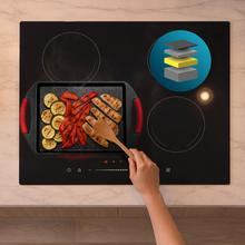 Plancha de asar 40x23cm, Colección Gourmet+Plancha de asar de 40x23cm, apta inducción y todas las cocinas. Construcción de aluminio fundido de 5,5mm con fondo termodifusor encapsulado. Triple capa de revestimiento antiadherente ILAG de la mejor calidad libre de PFOAs.