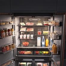 Bolero CoolSilver 4D BI 526 Select D Frigorífico Combi Puertas French Door Integrable Premium con Acabados Inox Interiores, Ventilación Frontal-Inferior, Profundidad Inferior a 60cm, Estantes de Metal y Cristal, Pure CoolMatrix, CryoFreeze PAD, Ultra Fast Freezing -35ºC, Display Full Color, Total NoFrost y Compresor Inverter Plus