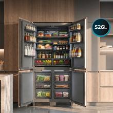 Bolero CoolSilver 4D BI 526 Select D Frigorífico Combi Puertas French Door Integrable Premium con Acabados Inox Interiores, Ventilación Frontal-Inferior, Profundidad Inferior a 60cm, Estantes de Metal y Cristal, Pure CoolMatrix, CryoFreeze PAD, Ultra Fast Freezing -35ºC, Display Full Color, Total NoFrost y Compresor Inverter Plus