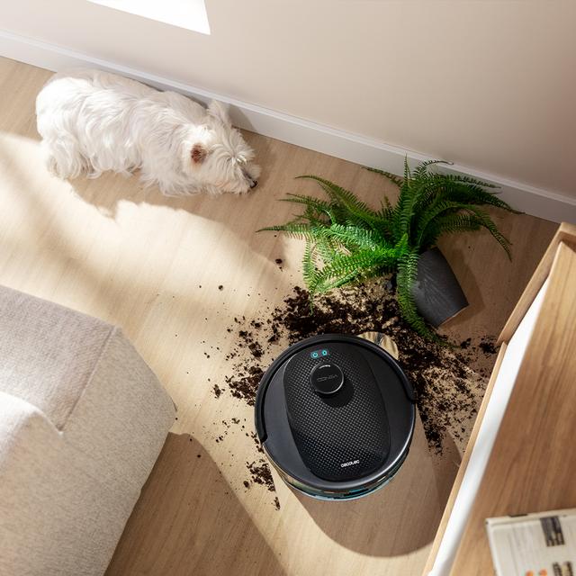 Conga Y80 X-Treme Robot aspirador con Navegación láser. 13000 Pa de presión de succión. Inteligencia Artificial. 220m2 de autonomía. Cepillo de silicona para animales. Base de autovaciado con bolsa de polvo de 2,5 L.
