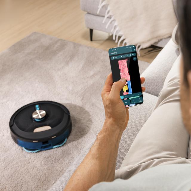 Conga Y100 X-Treme Robot aspirador con Navegación láser. 20000 Pa de presión de succión. Cubre hasta 220 m². Cepillo de silicona especial para casas con mascotas. Base de autovaciado con bolsa de polvo.