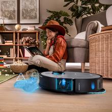 Conga X100 X-Treme Robot aspirateur avec système de nettoyage adaptatif. Puissance d'aspiration de 20000 Pa, base 4 en 1 avec désinfection. Intelligence artificielle avec caméra. Tissus rotatifs et soulevables. Brosse latérale et tissu extensible. Application avec vidéo manager.