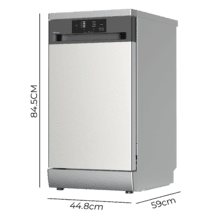 Bolero Aguazero 4350 Inox Lavavajillas inox de 45cm, 9 cubiertos, motor Inverter Plus Duo, Panel Touch, 4 programas, Autoclean, Delay Start, filtro antibacteriano y cesta para cubiertos