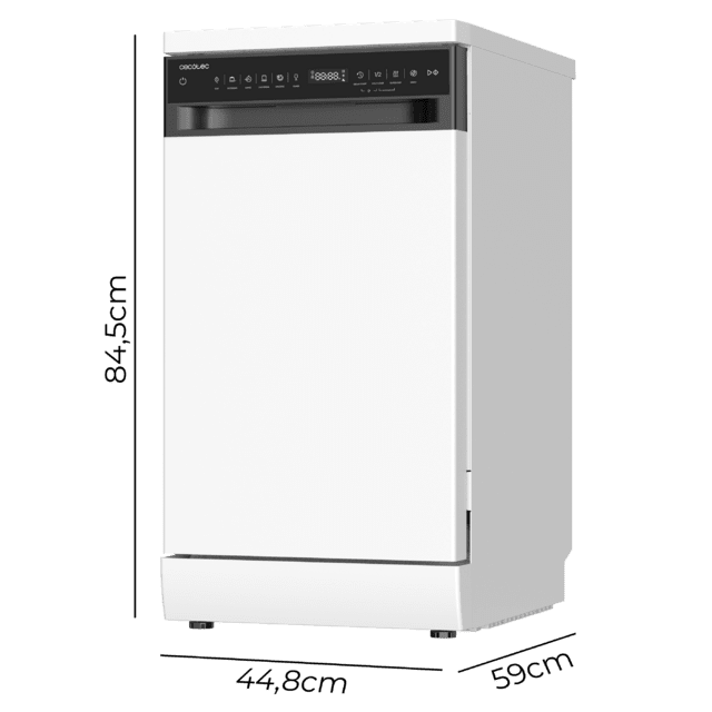 Lava-louças Bolero Aguazero 4360 branca, 45 cm, 11 serviços, motor Inverter Plus Duo, classe D, painel sensível ao toque, 6 programas, Super Secagem, Economia+, Autolimpeza, início programado, com bandeja para talheres, filtro ABT e trava de segurança para crianças.