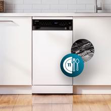 Bolero Aguazero 4360Lave-vaisselle blanc de 45 cm avec capacité pour 11 couverts, classe D, moteur Inverter Plus Duo, écran tactile, 6 programmes, fonctions Super Dry, Save+, AutoClean, Delay Start, tiroir à couverts, filtre ABT et ChildLock