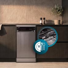 Bolero Aguazero 4360 Inox Lava-louças inox de 45 cm, 11 serviços, motor Inverter Plus Duo, classe D, Painel Tátil, 6 programas, funções Super Dry, Save+, AutoClean, Delay Start, com cesto para talheres, filtro ABT e ChildLock