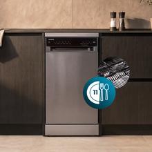 Bolero Aguazero 4360 Inox Lavavajillas inox de 45cm, 11 cubiertos, motor Inverter Plus Duo, clase D, Panel Touch, 6 programas, funciones Super Dry, Save+, AutoClean, Delay Star, con bandeja para cubiertos, filtro ABT y ChildLock