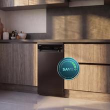 Bolero Aguazero 4360 Dark Lava-louças inox escuro de 45 cm, 11 talheres, motor Inverter Plus Duo, classe D, Painel Touch, 6 programas, funções Super Dry, Save+, AutoClean, Delay Star, com bandeja para talheres, filtro ABT e ChildLock