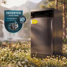 Bolero Aguazero 4360 Dark Lavavajillas dark inox de 45cm, 11 cubiertos, motor Inverter Plus Duo, clase D, Panel Touch, 6 programas, funciones Super Dry, Save+, AutoClean, Delay Star, con bandeja para cubiertos, filtro ABT y ChildLock