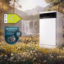 Bolero Aguazero 4560 Connected Lave-vaisselle blanc de 45 cm avec capacité pour 11 couverts, classe C, moteur Inverter Plus Duo, écran tactile, 6 programmes, Wi-Fi, O2Dry, Dual Zone Wash, Super Dry, Save+, AutoClean, Delay Start, tiroir à couverts, filtre ABT et ChildLock