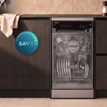 Bolero Aguazero 4560 Inox Connected Lave-vaisselle inox de 45 cm avec capacité pour 11 couverts, classe C, moteur Inverter Plus Duo, écran tactile, 6 programmes, Wi-Fi, O2Dry, Dual Zone Wash, Super Dry, Save+, AutoClean, Delay Start, tiroir à couverts, filtre ABT et ChildLock